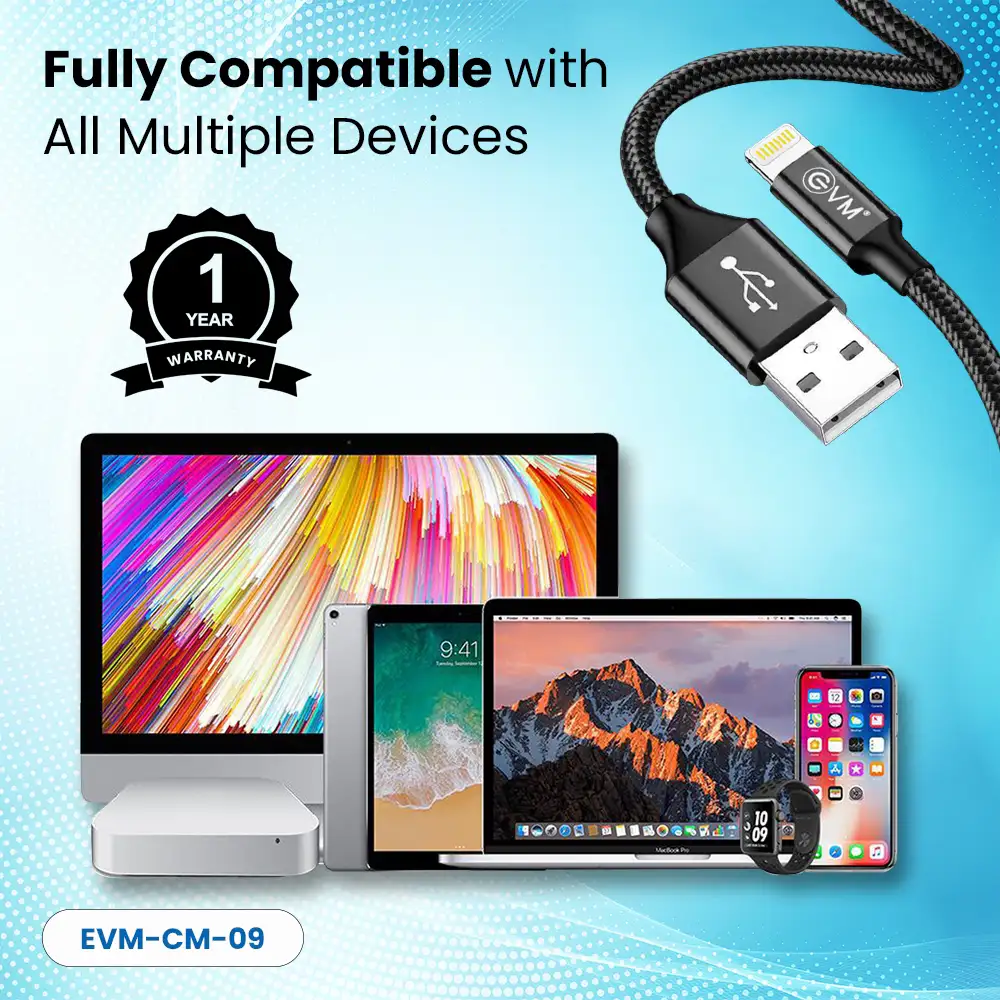 EVM USB To Iphone Lightning Charger Cable | Data Transfer Cable CM-09 view 5